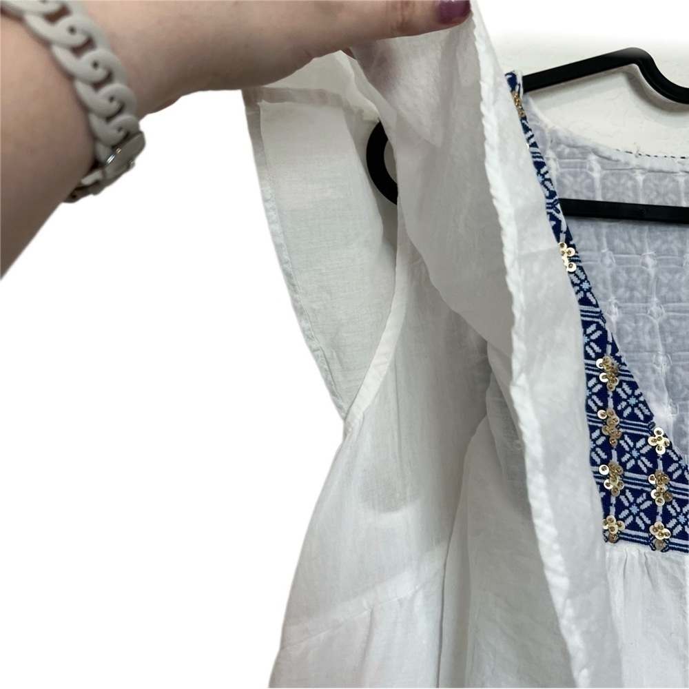 Raga Fenia Boho Sequin Flutter Ruffled Button Fro… - image 4